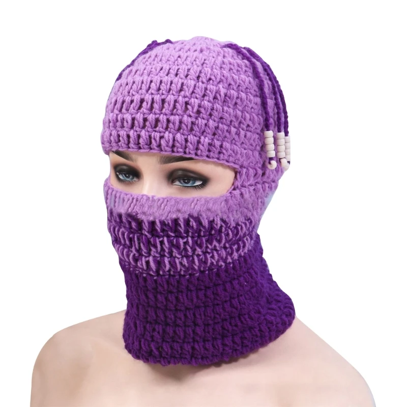 Knit Balaclavas 2025 Winter Balaclavas new SkiMask Knitted Beanies Hat Dreadlocks Ski Balaclavas Cycling Balaclavas Hooded Hat
