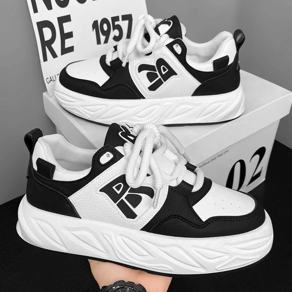 Bread Men's with Thick Soles Winter High Internal Height Board for Teenagers in Spring, Niche and Trendy White Shoes ddmythur