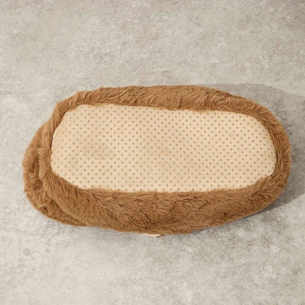 Christmas Comfortable Plush ed Cute Cartoon Deer Design Slippers, Casual Slip On Indoor Home Christmas Shoes