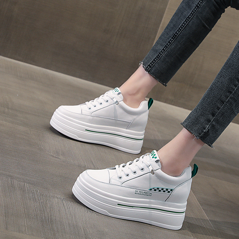 Fujin 7cm Natural Cow Genuine Leather New High Brand Comfy Casual Shoes Ladies Vulcanize Women Platform Chunky Sneakers Autumn