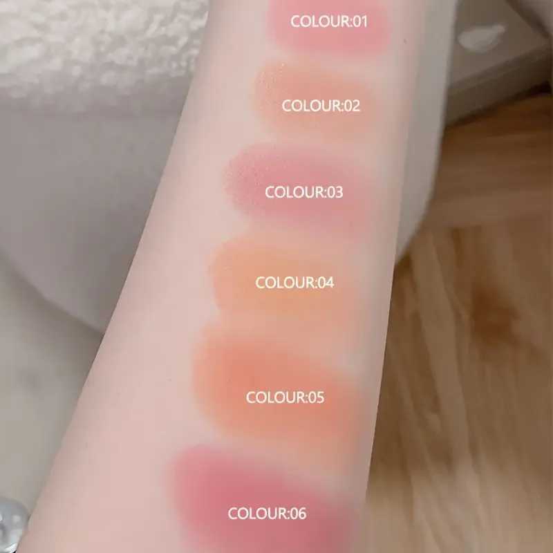 6 Color Highlighter Blush Balls Peach Pink Blush Paste Monochrome Matte Peach Blush Face Makeup Glossy Candy BlushXJ241111