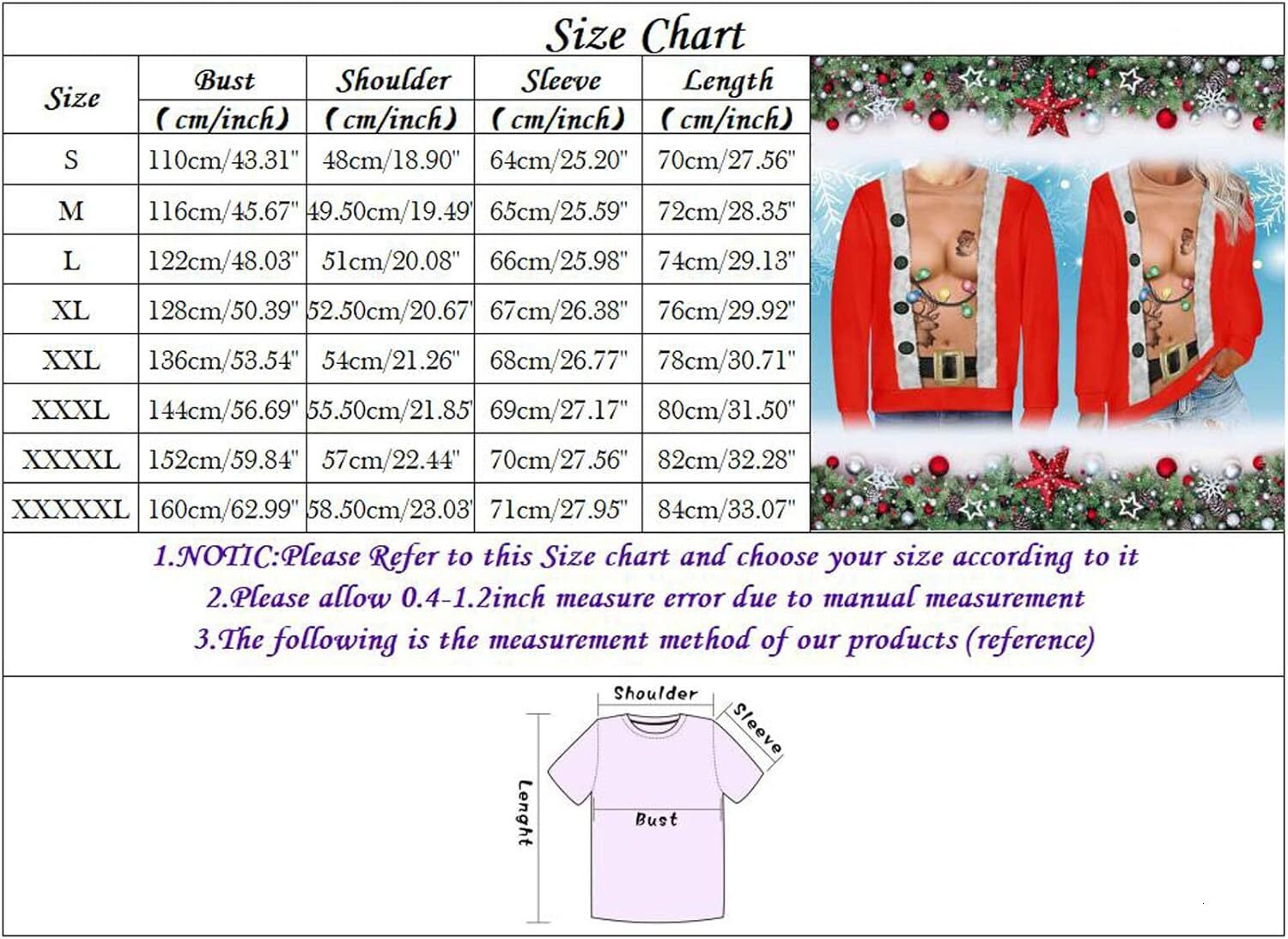 Long Sleeve Shirts for Men sweatshirt Men's Ugly Christmas Sweatshirt Holiday Pullover Funny Top Crewneck Long Sleeve 3D Printed Graphic Sweatshi