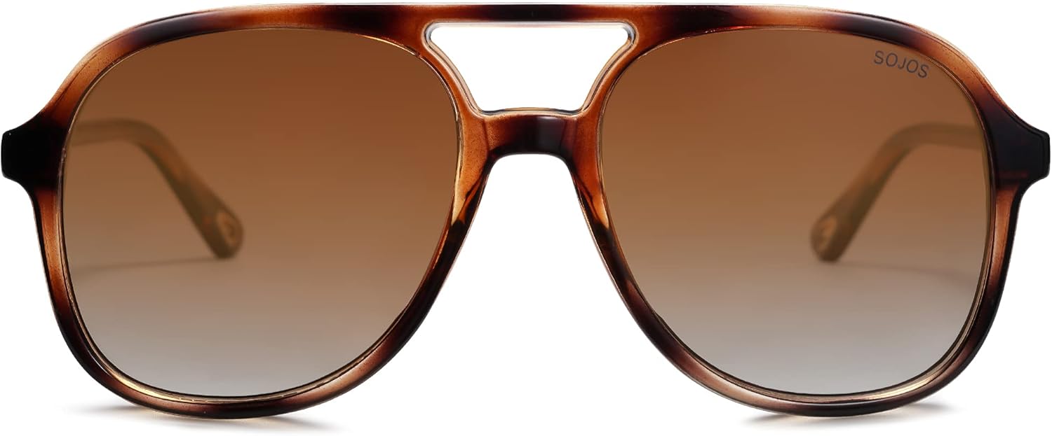 Retro Polarized Aviator Sunglasses for Women Men Classic 70s Vintage Trendy Square Aviators