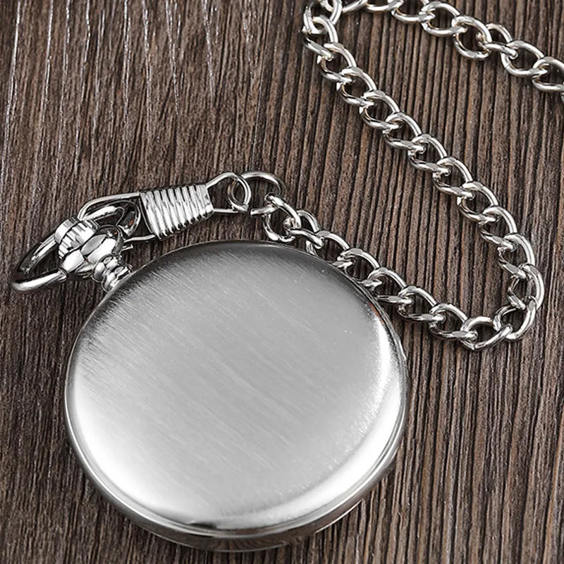 Retro silver pocket watch mechanical mens hand style steampunk necklace Fob watch chain Roman numerals womens watch 241108