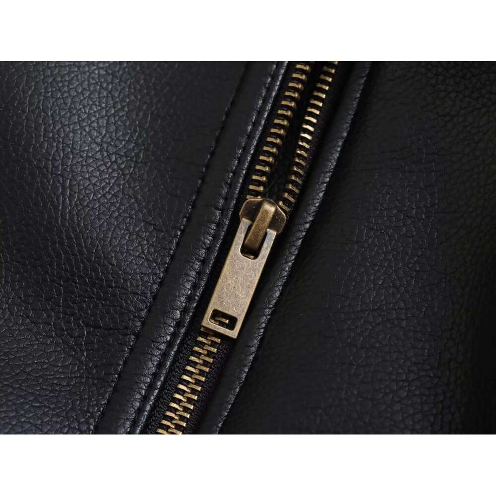 shanshi leather jacket women Women's Autumn New Collection Flip Collar Short and Velvet Motorcycle Leather Jacket