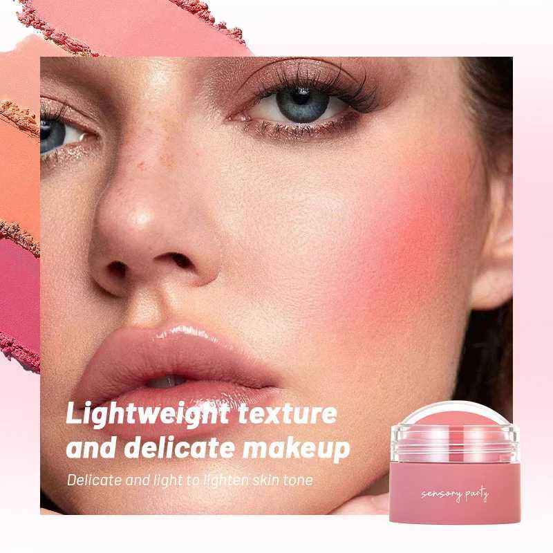 6 Color Highlighter Blush Balls Peach Pink Blush Paste Monochrome Matte Peach Blush Face Makeup Glossy Candy BlushXJ241111
