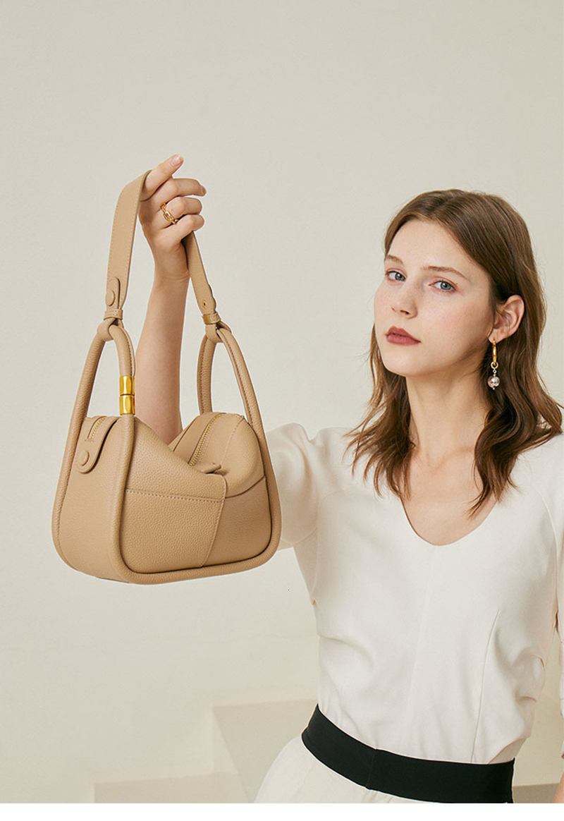 Genuine Leather Women Tote Bag New Cowhide Designer Crossbody Shoulder Bags Fashionable Female Handbags Zipper Bagvoyage