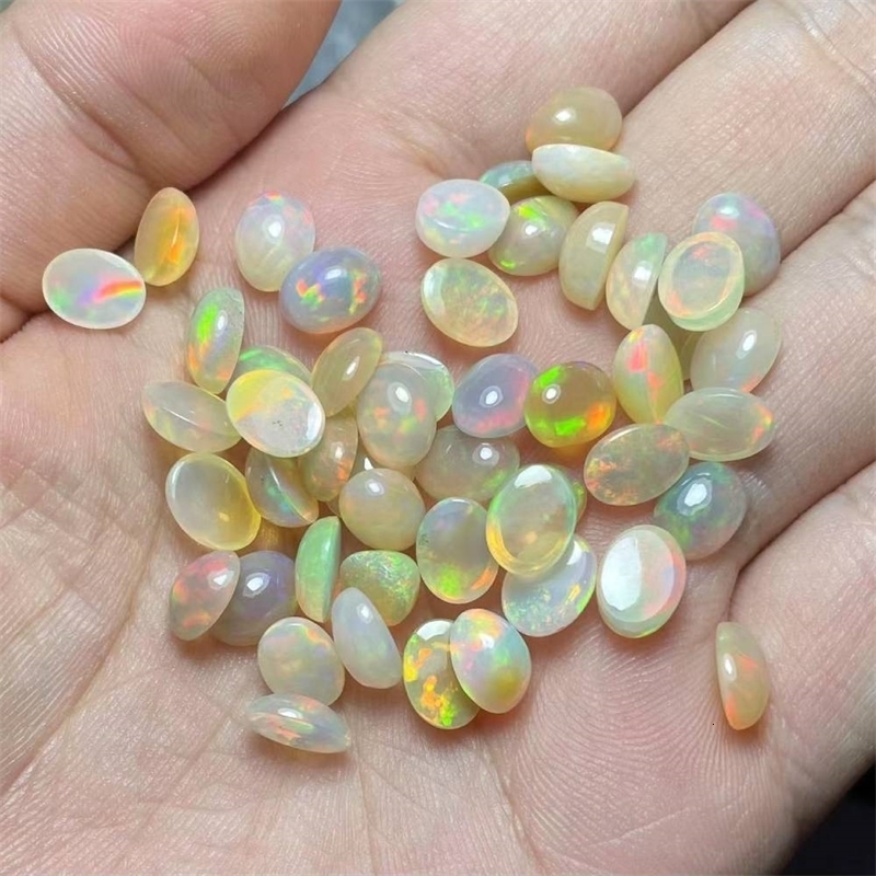 925 sterling silver AKAC natural opal size approximately 6 * 8mm 241108