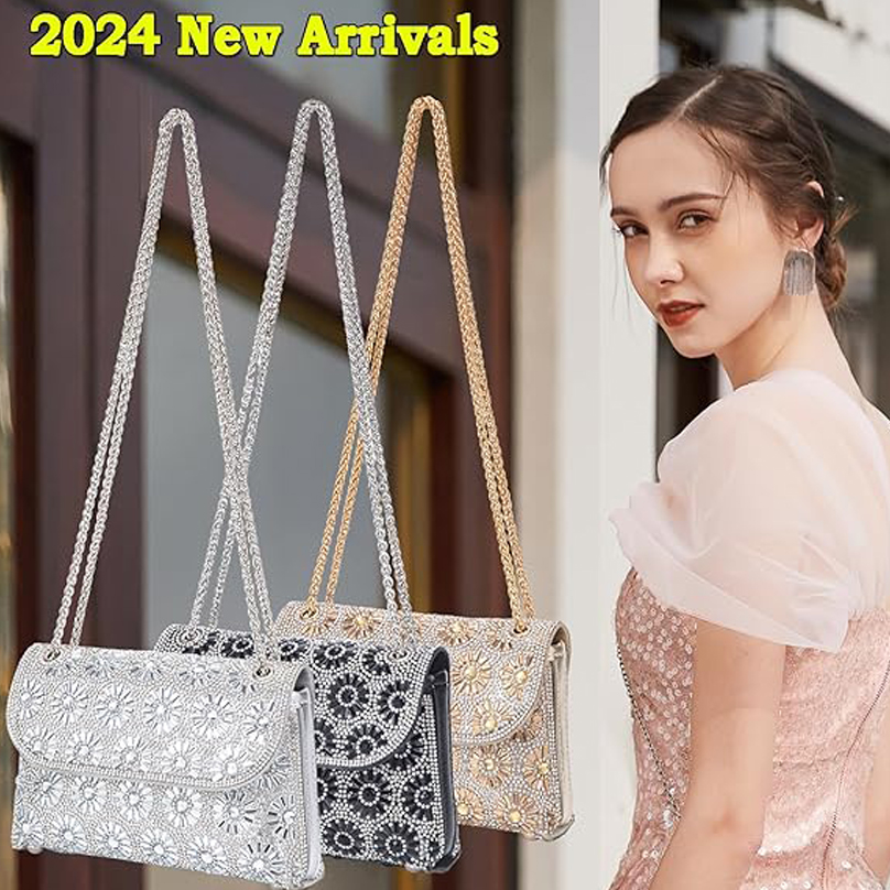 fashion Shoulder Bags Crossbody Bag Purses Handbags Crystals Rhinestone Evening Bag for Women Clutch Purse with Chain fashion luxury bag Sequins bag