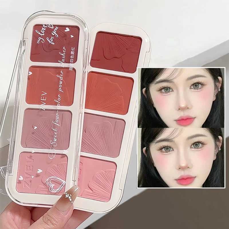 4 Color Blusher Powder Palet Face Rubores Blush Purple Contouring Highlighter Shading Palette Natural Illuminators Korean MakeupXJ241111