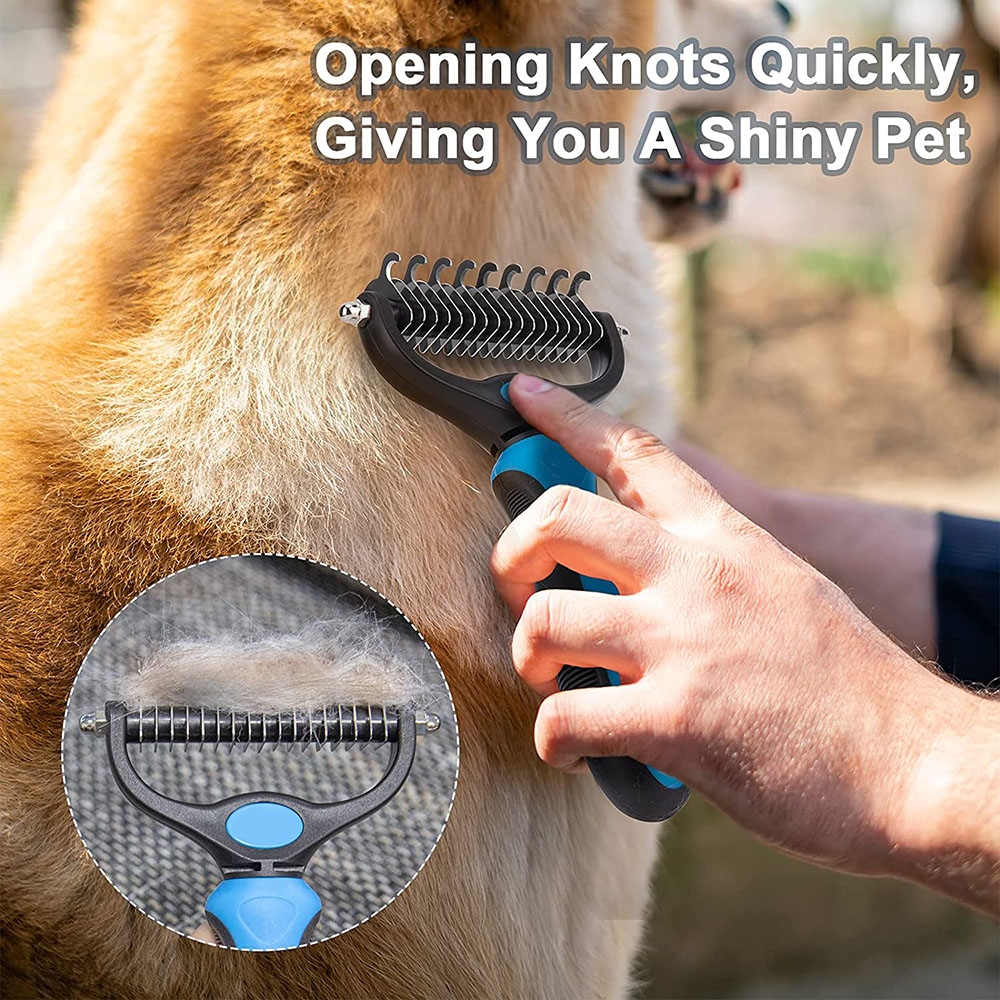 Pet Hair Removal Comb Cat Dog Brush Pet Hair Grooming Tool Puppy Hair Shedding Comb Pet Fur Trimming Dematting Deshedding Brush
