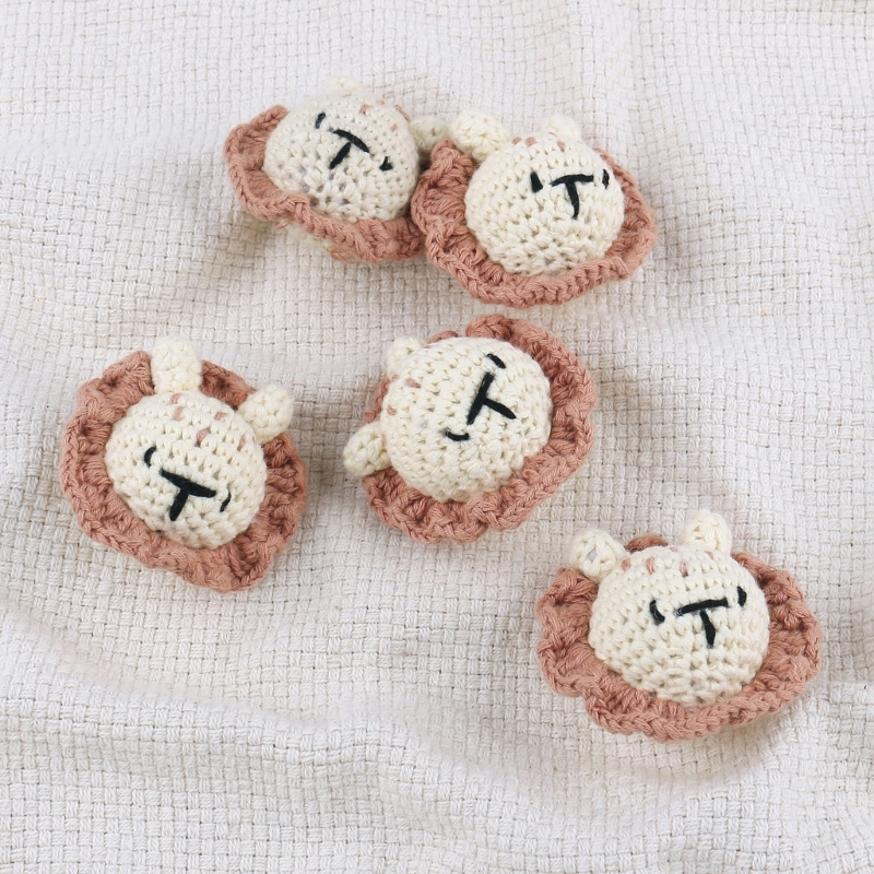 F62D Animal Rattle Crochet Bead Pacifier Clip DIY Accessories Baby Care Product