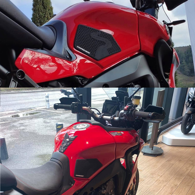9 For YAMAHA Tracer Tracer9 TRACER 9 GT ddmysmile 2021 2022 2023 Motorcycle Tank Sticker Pad Non-Slip Side Fuel Rubber Waterproof Stickers Smile