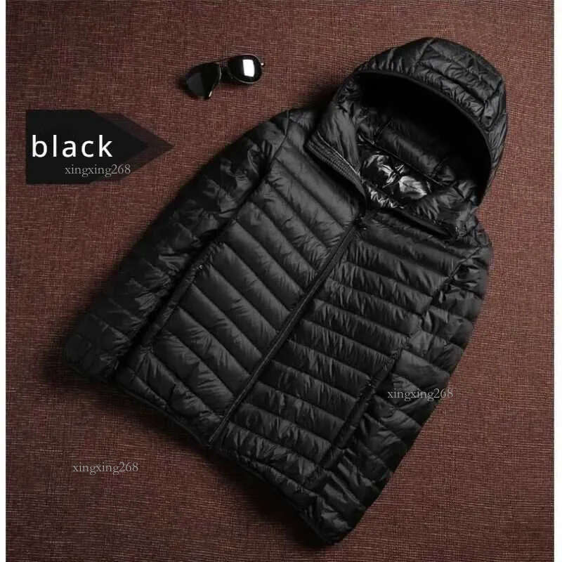 Men's Down Parkas Spring and autumn fashion brand ultra light duck down jacket mens Korean street clothing wool jacket hooded jacket warm mens cl