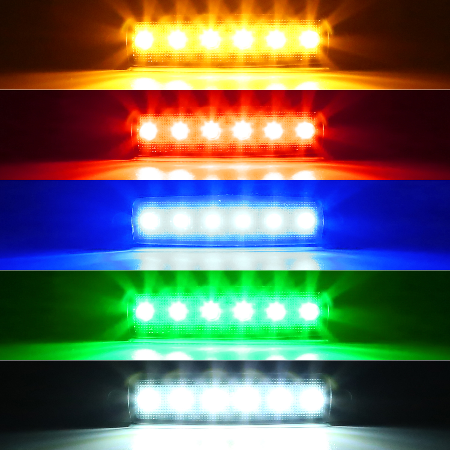 12V-24V Led Side Marker Lights Front Rear for Trucks, Cab RV Trailer 30/20/10/5PCS Amber/Red/White/Green/Blue indicator light