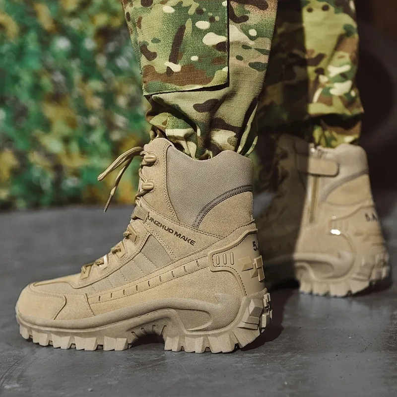 Mens Combat Outdoor Non-slip Tactical Hiking Desert Ankle Hunting Shoes Work Safty Men Boots Botines atos 241111