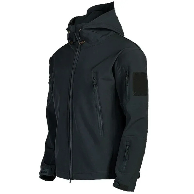 Motorcycle Shark Skin Soft Shell Jackets Men Tactical Windproof Waterproof jacket men Combat Mens Hooded Bomber Coats 241108
