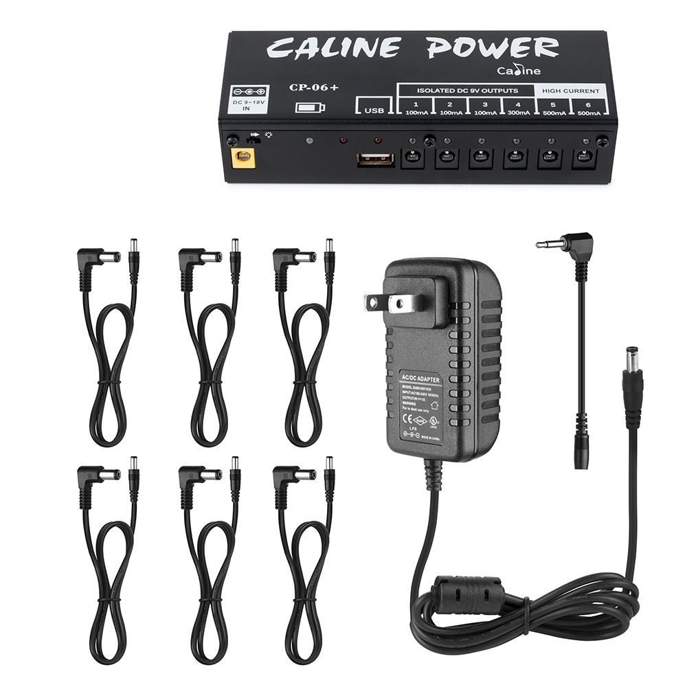 Caline CP-06+ Guitar Pedal Power 6 Independent Outputs Supply Anti-Interference Noise Guitar Effect Pedal Power Supply