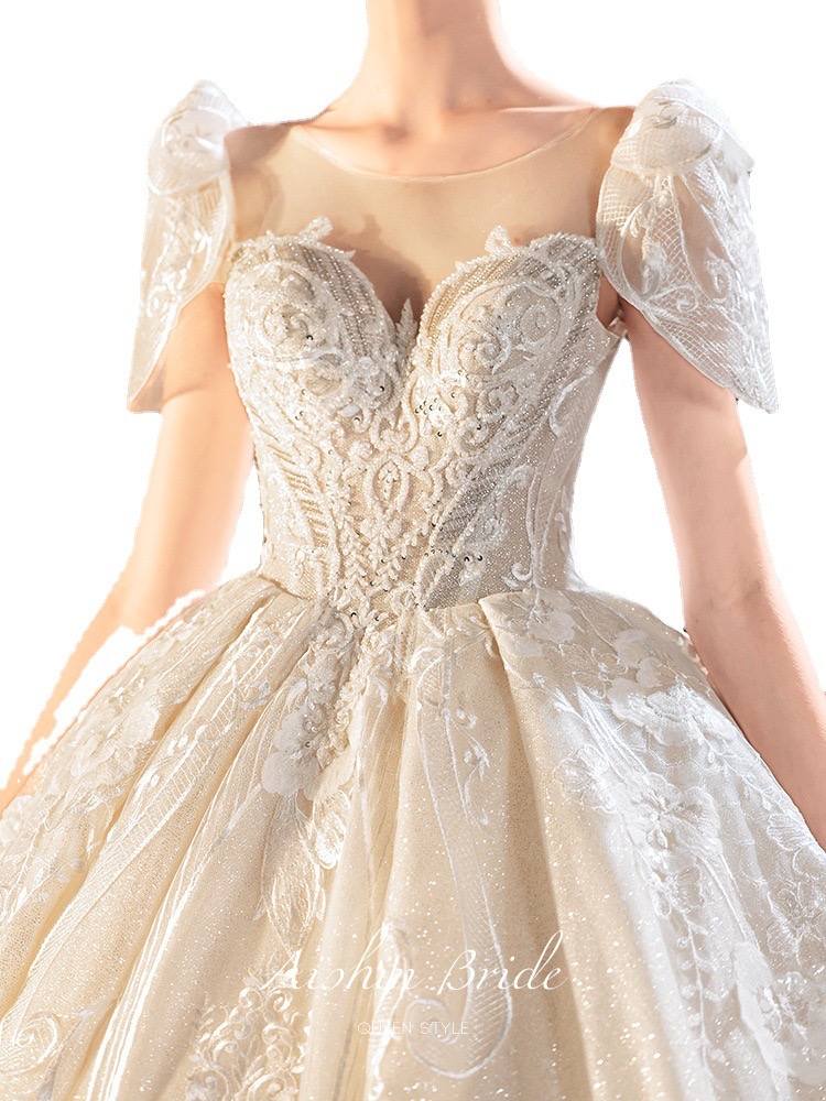 Gorgeous princess Wedding Gown Lace Applique Tulle A Line Ruched Custom Plus Size Country vestido de novia Vintage Bridal Gowns beach boho Dresses