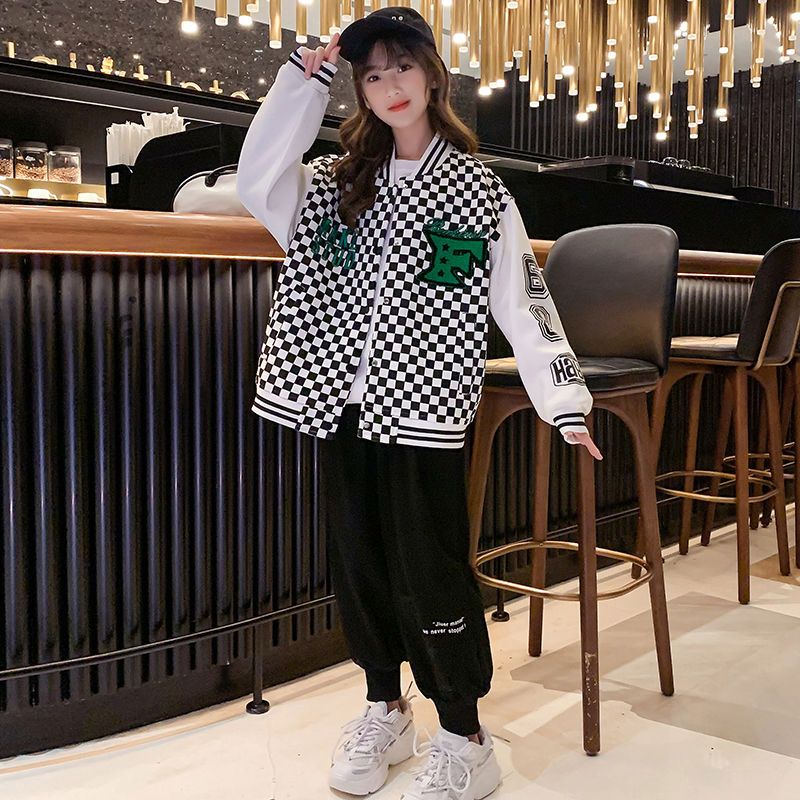 2023 Kids Spring Autumn Bomber Jacket ChildrenLetter Print Outerwear Boys Girl Streetwear Varsity Baseball Uniform Coats 4 -12 Y