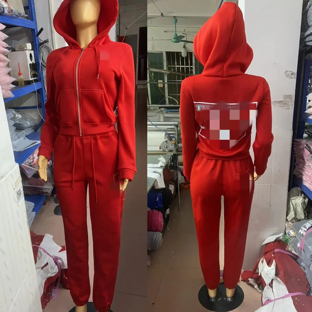 Tracksuits Two Piece Set for Women Streetwear Sports Suit Fashion Letter Print Hoodie Jacket Jogger Pants 2 Sets 241111