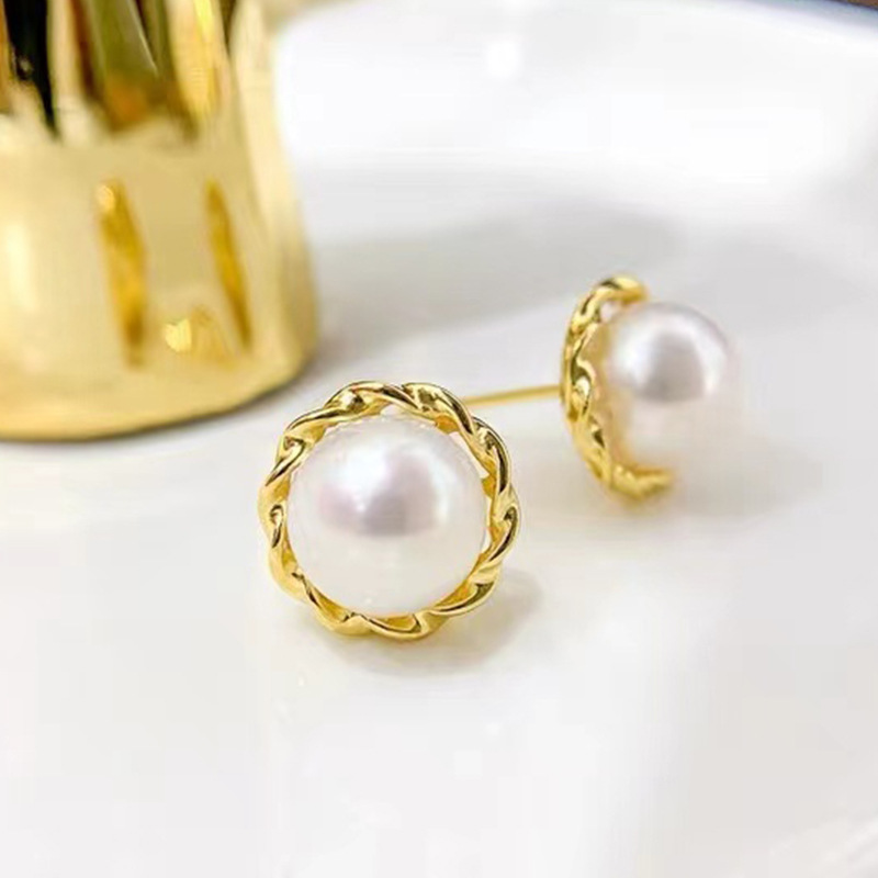 Stud Earrings 925 sterling silver Stud women 18K gold plated earrings classic popular pearl Stud luxury jewelry