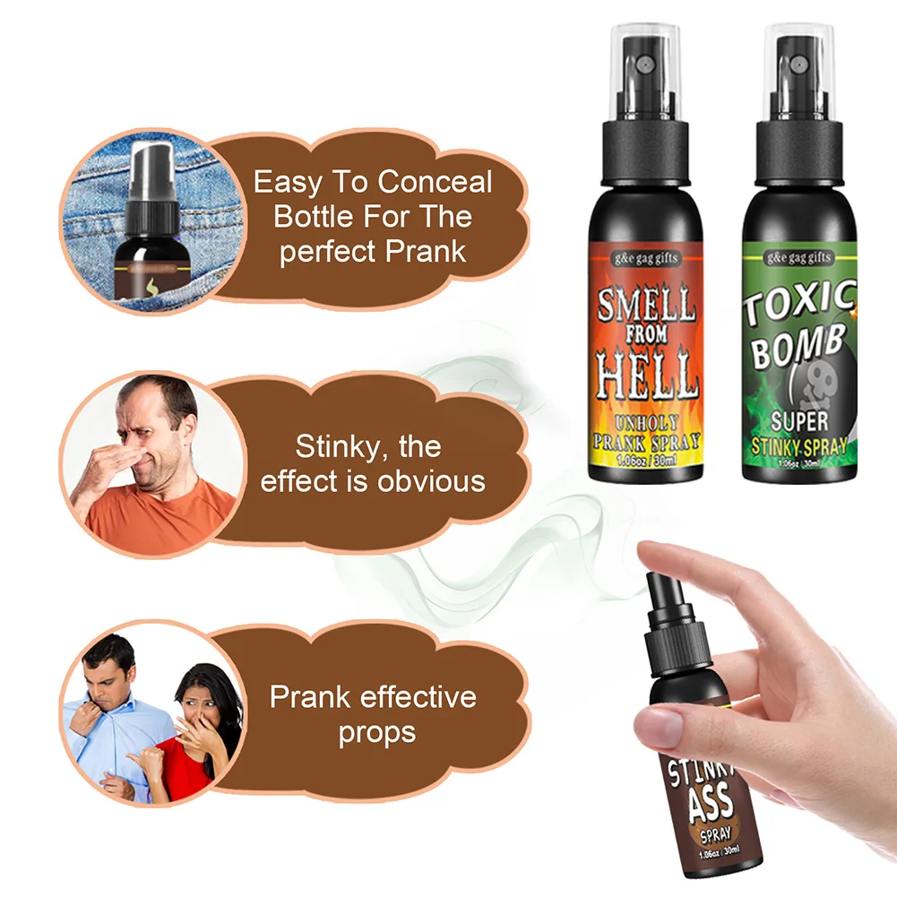 30ML Liquid Fart Gag Prank Toy Smelly Stinky Gags Fart Spray Extra Strong Joke Toys For Adults Or Kids Smells Like Real Fart