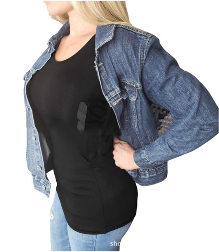 Concealed Carry T-Shirt Holster Tactical Clothes Pistol Holster Short Sleeve Shirt Gun Holster for Men Women Invisible Carry