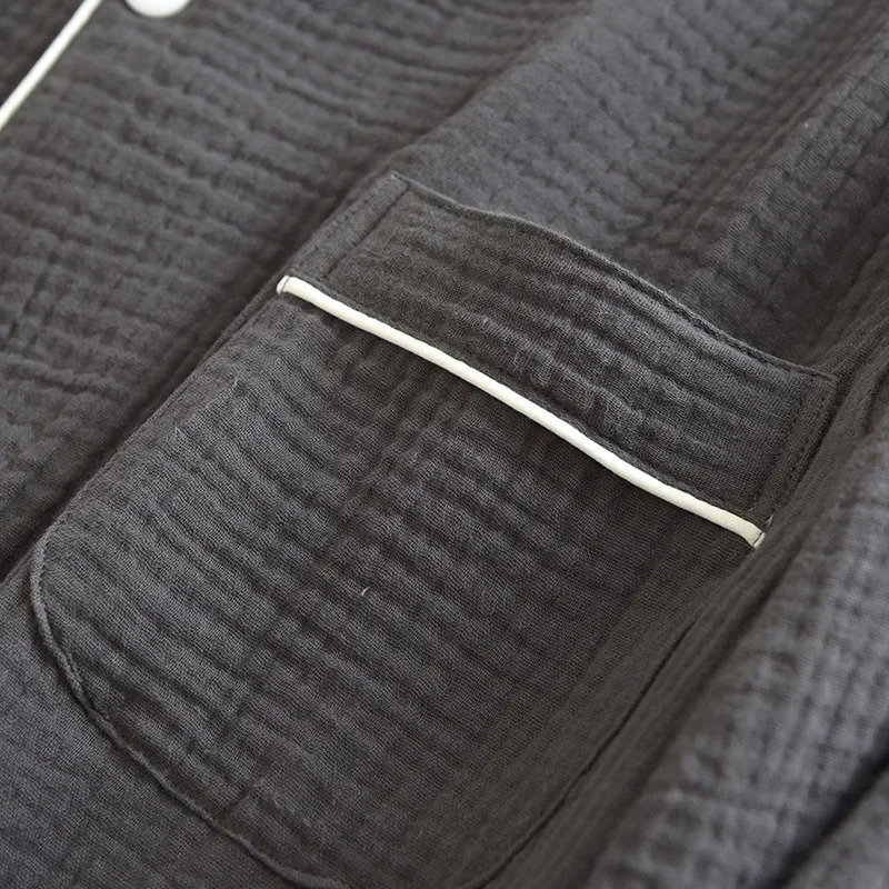 Cotton Trouser Home Suit Mens Long Sleeve Solid Color Pajamas Set Pants Large Size Pyjamas Men Clothes for Autumn 241111