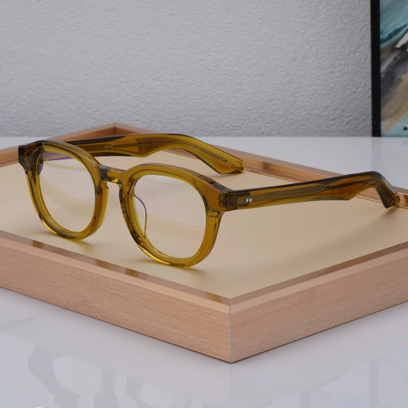 High quality acetic acid Johnny Depp DAHVEN mens for women Tortoise black glasses er retro eyeglass frame 241108CJ s