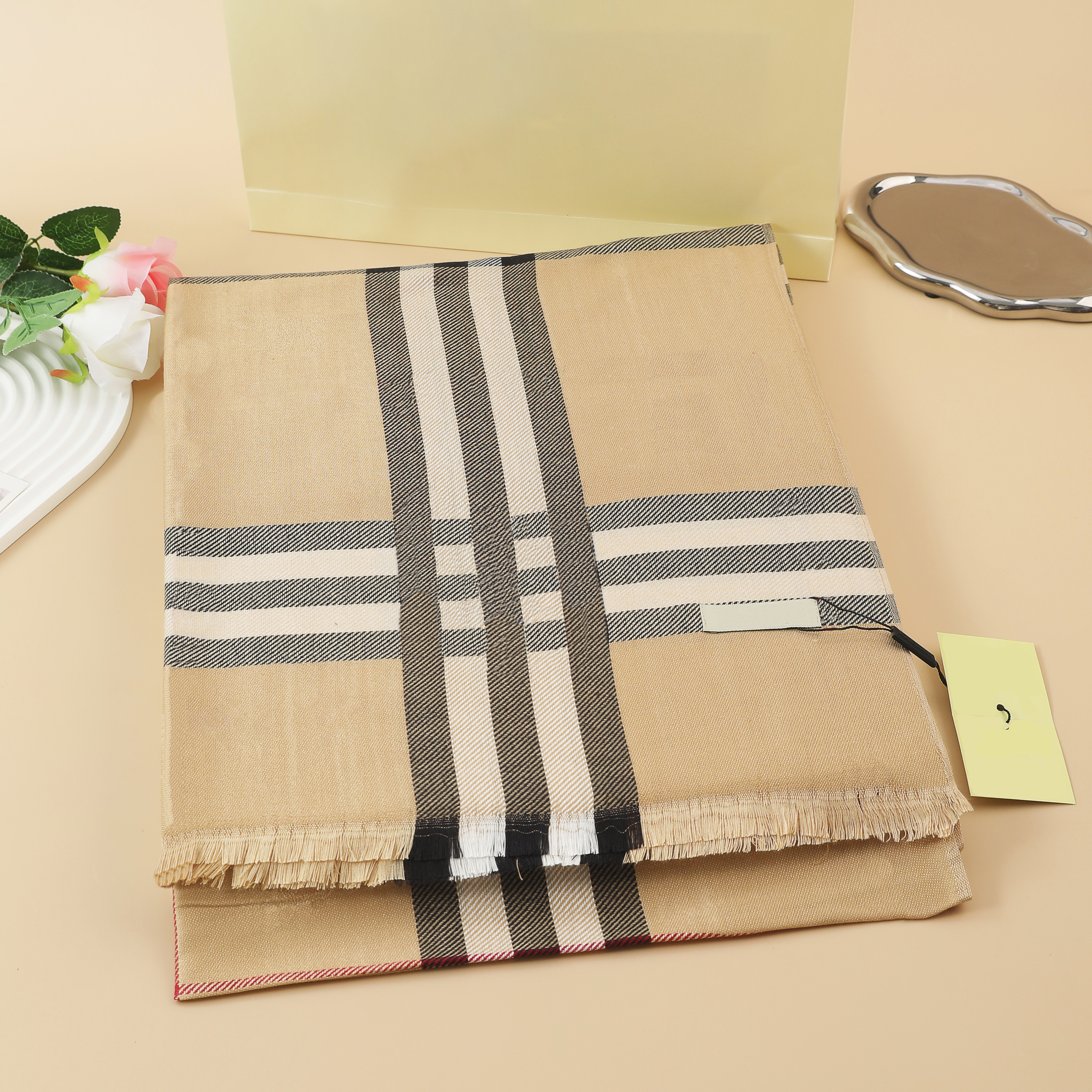 Designer Scarf Women Men Autumn Winter Warm High-Grade Cashmere Soft Thick Classic Plaid Print Fashion Suit Scarf