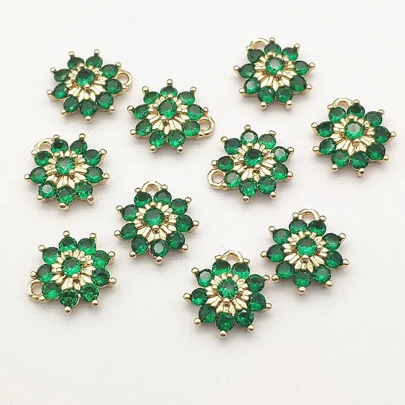 incoming 50 cubic zirconia flower charms measuring 14x13mm suitable for handmade necklaces earrings DIY accessories jewelry discovery and accessories 