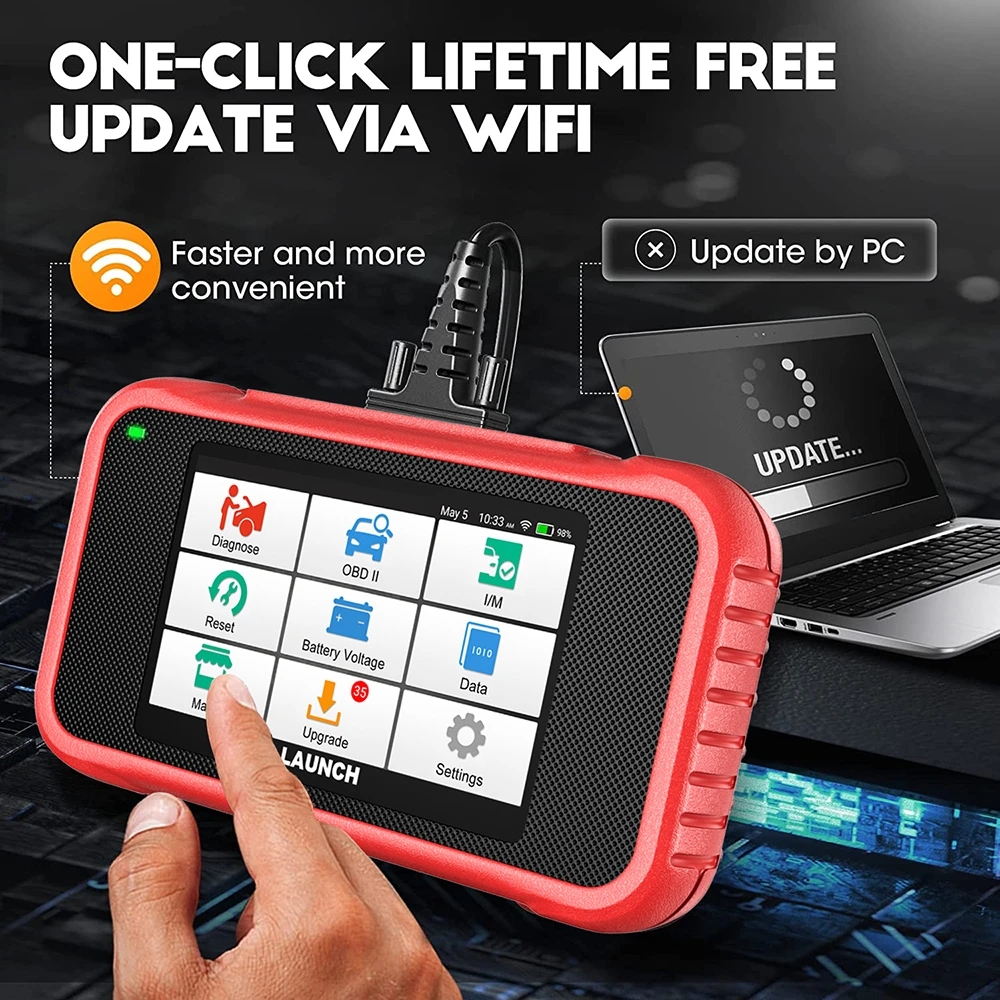LAUNCH X431 CRP123E Car OBD2 Diagnostic Tools Automotive OBD Scanner ABS SRS Airbag Engine AT SAS OIL Brake Reset Free Update