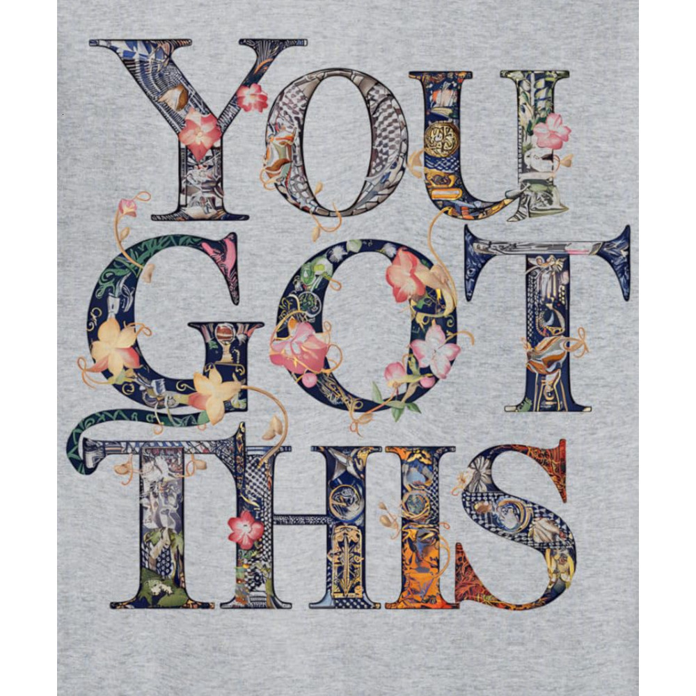 Long Sleeve Shirts for Men sweatshirt Motivational Quotes Floral Design You Got This Inspiration Sweatshirt T shirt Tee Streetwear Casual tops clothes