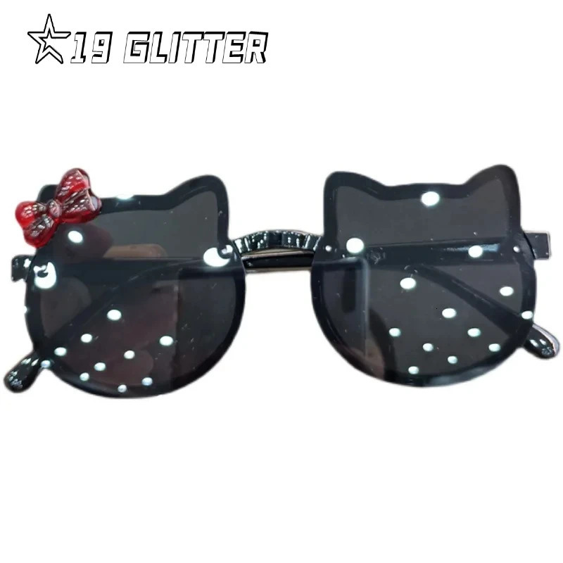 Summer Children Cute Kitty Sunglasses Acrylic Bow Outdoor UV Protection Sun Glasses Baby Girls Classic Kids Boy UV400 Eyewear 240326 Z260305