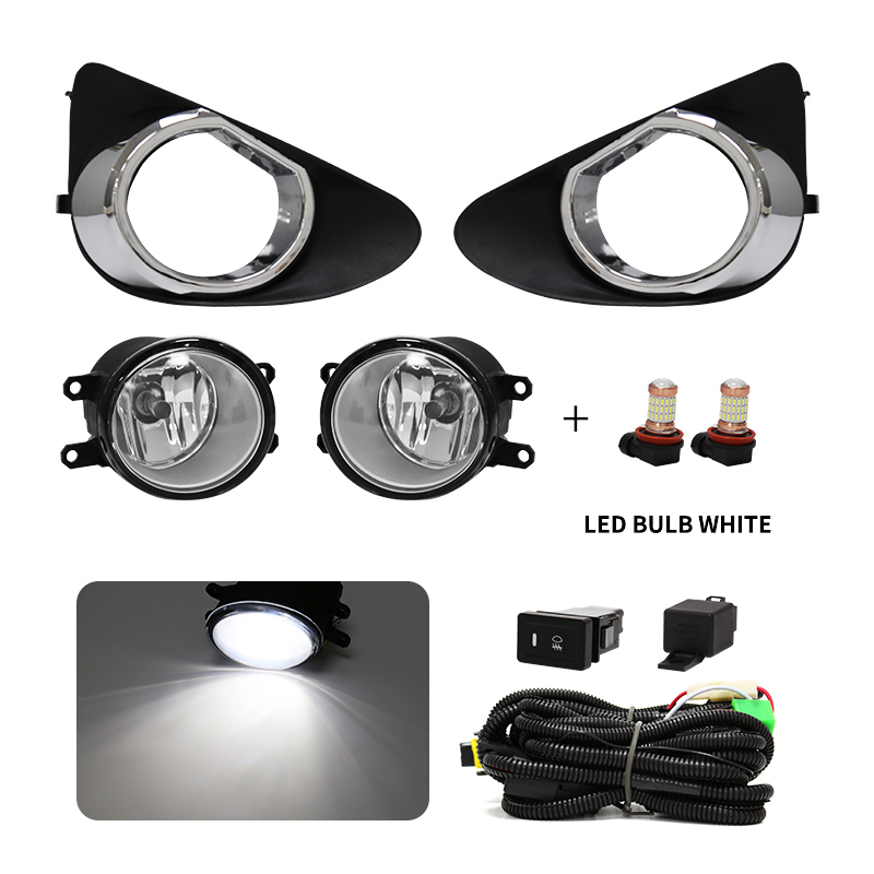 Led Fog Light Daytime Running Lamp Daylight For Toyota Yaris Hatchback DRL 2012 2013 2014 White Yellow Waterproof Wires Relay
