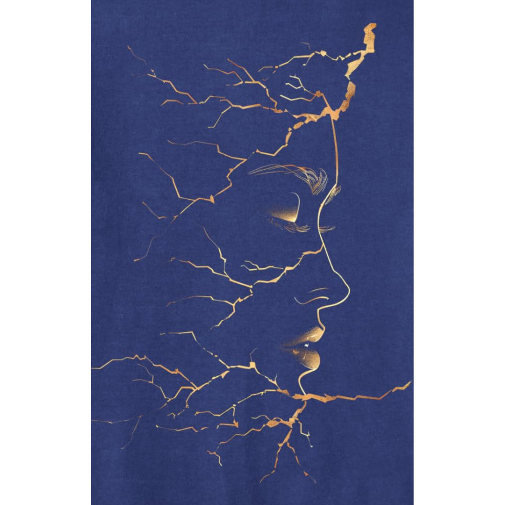 Long Sleeve Shirts for Men sweatshirt Face Profile Design Cracked Golds Outline Abstract Graphic Sweatshirt T shirt Tee Streetwear Casual tops clothes