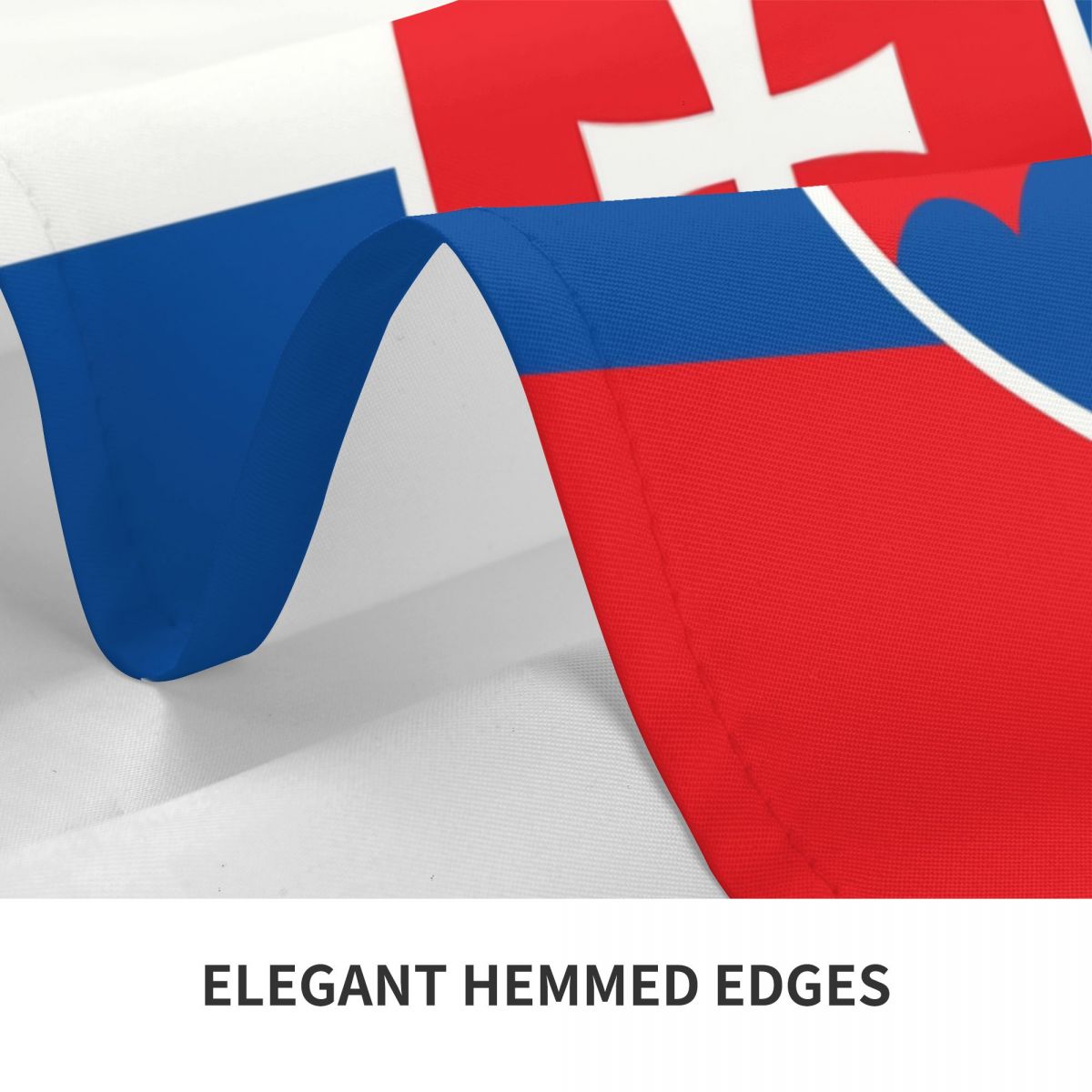 Rectangular Waterproof Flag Of Slovakia Table Cover Elastic Fitted Slovak Republic Table Cloth Backed Edge Tablecloth for Dining