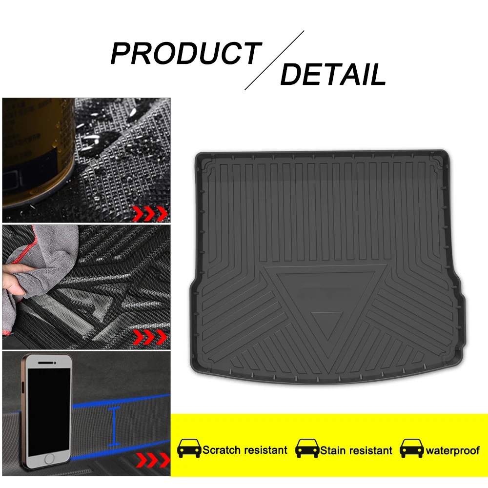 TPE Car Trunk Mat Storage Box Pad For Porsche Macan 2014 2015 2016 2017 2018 2019-2022 Waterproof Protective Rubber Car Mats
