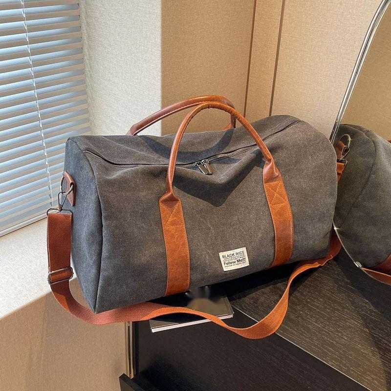 Korean Version of Portable Travel Bag Short Distance Business Trip Yoga Fitness Bag Womens Portable Case Suitcase Canvas Luggage Bag