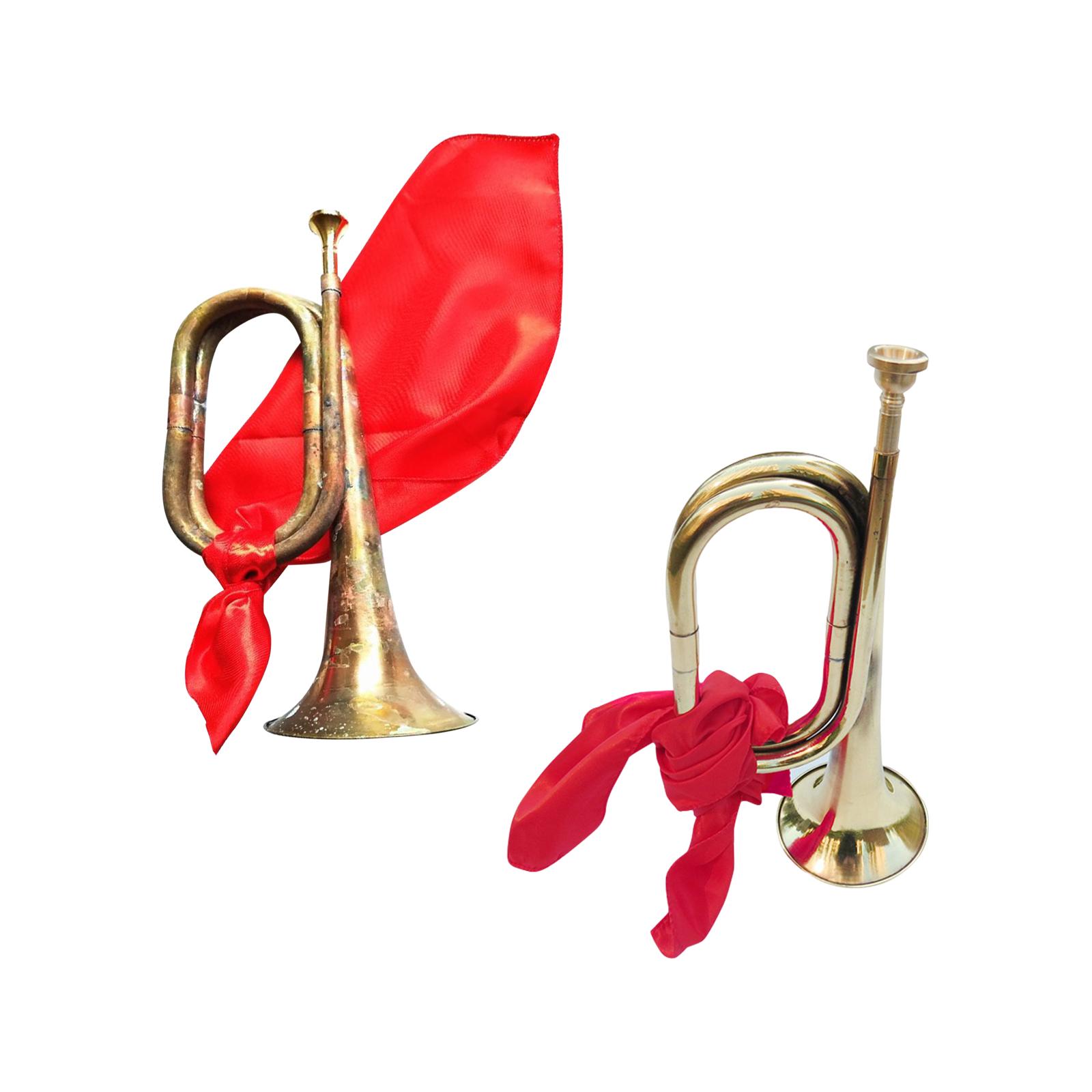 Trumpet Classic Music Instrument Marching Bugle Scout Bugle Solid Copper and Brass Bugle for Beginner Children Kids Adults