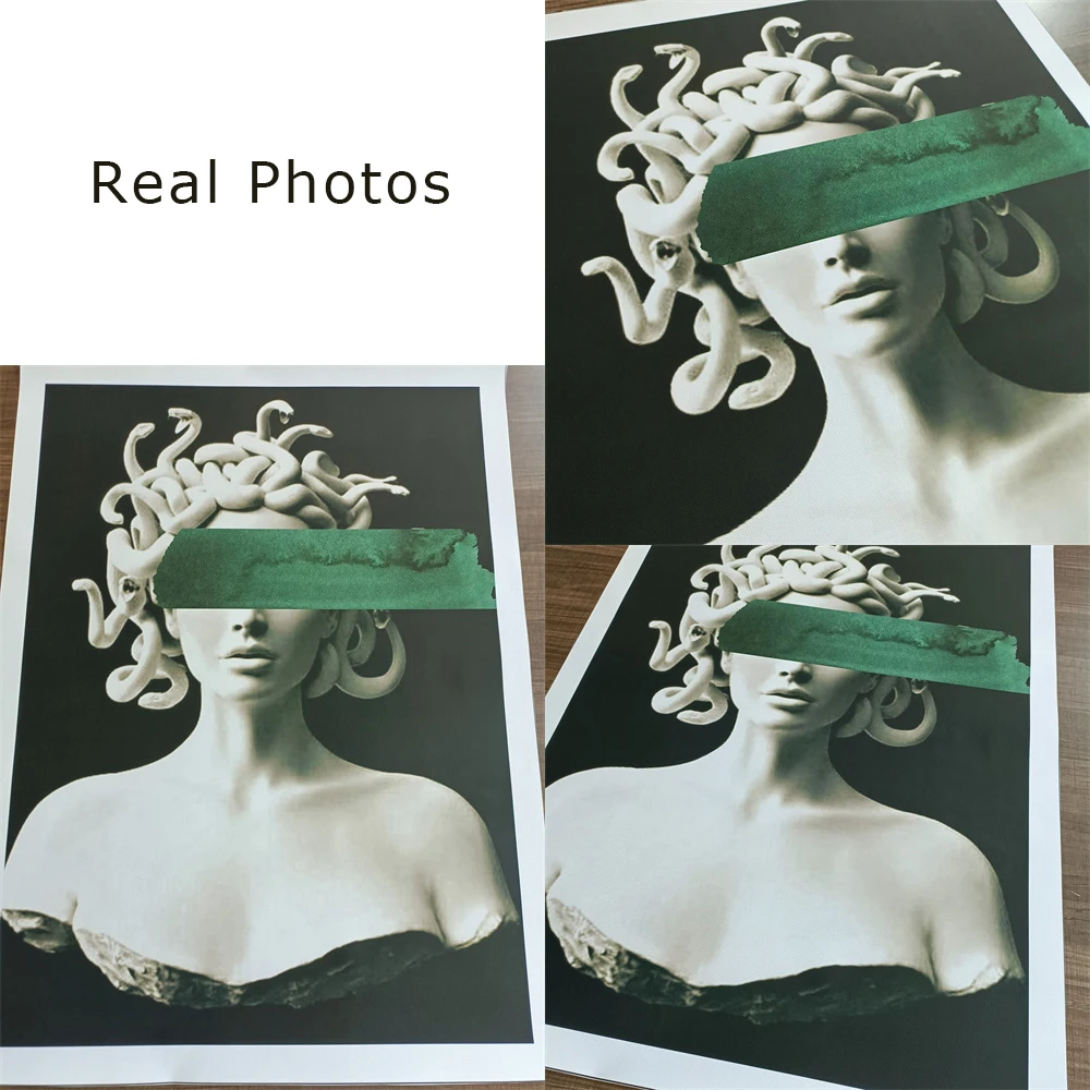 Emerald Medusa Art Poster Mythical Creature Wall Art Prints Modern Greek Mythology Canvas Painting for Gallery Home Room Decor