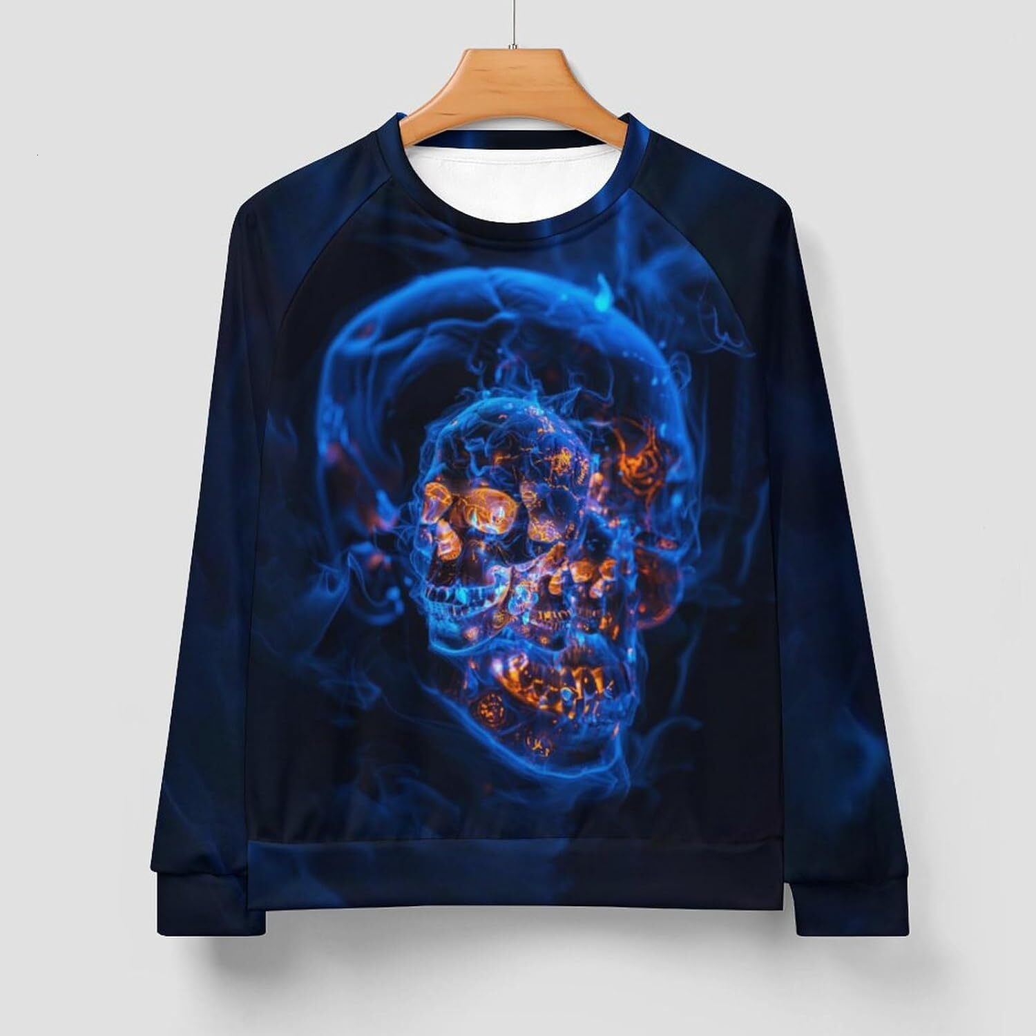 Long Sleeve Shirts for Men sweatshirt Novelty Cool Skull Pullover Funny Fashion Graphic Sweatshirts T shirt Tee Streetwear Casual tops clothes