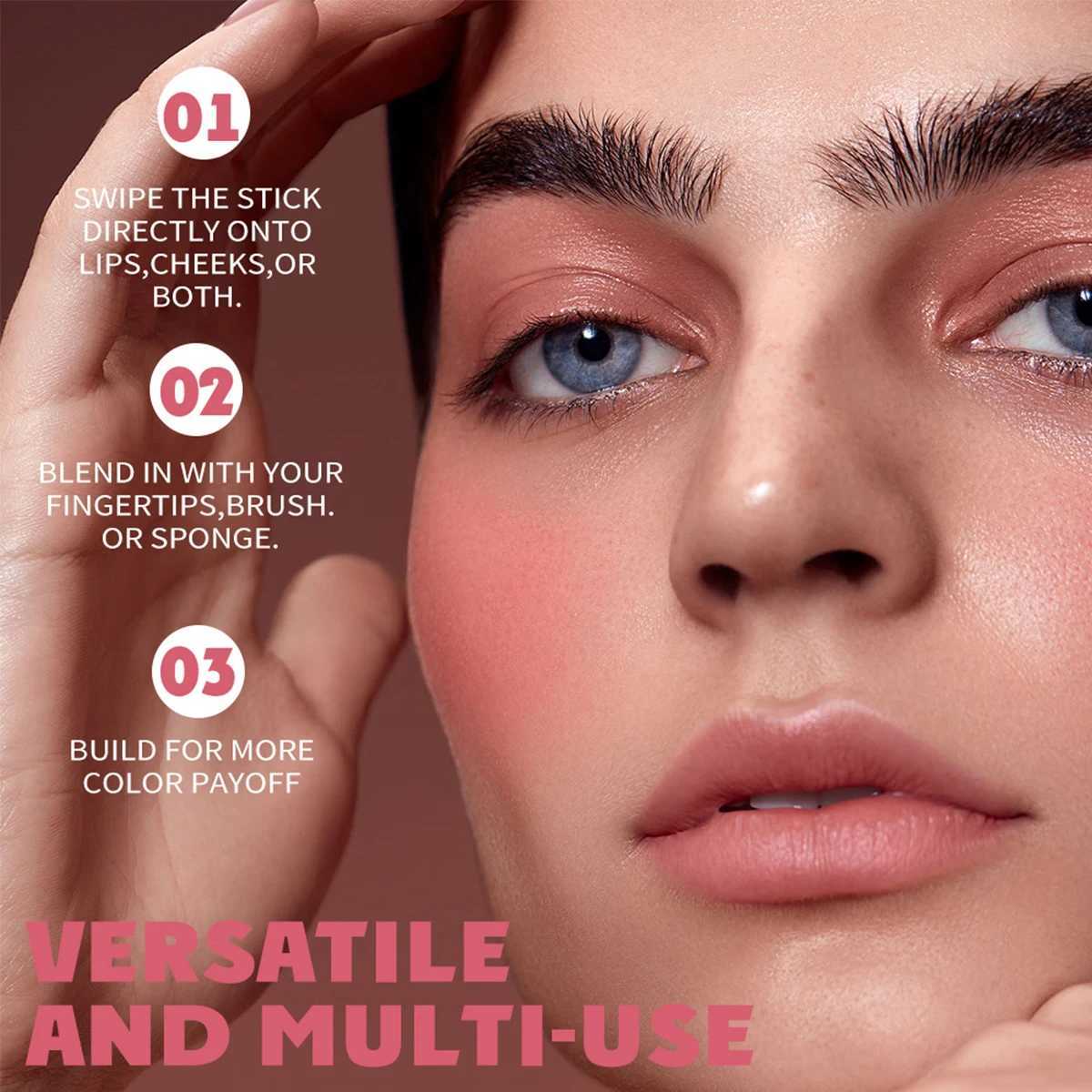 Vegan Cruelty-Free Big Volume Creamy Blusher Waterproof Long Lasting High Pigment Face Blush Lip And Cheek Tint Balm Blush StickXJ241111