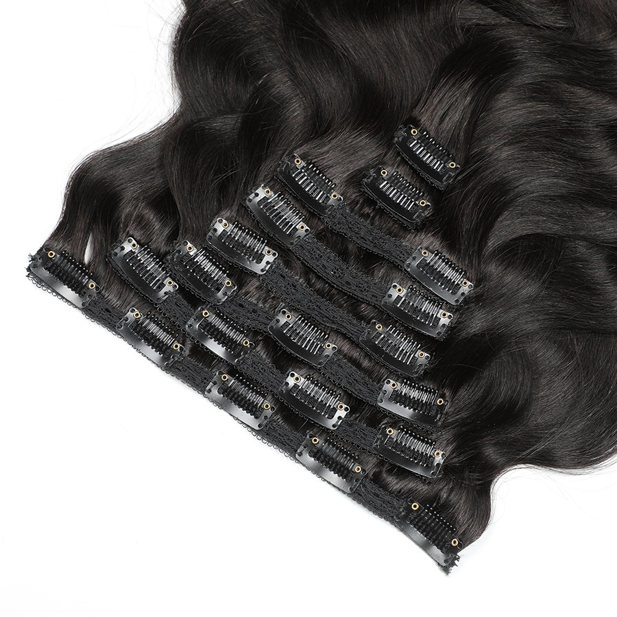 Brazilian Peruvian Human Hair Extensions Clip In 10-28inch 2# 613# Color 115-120gram 8pcs/Set Body Wave