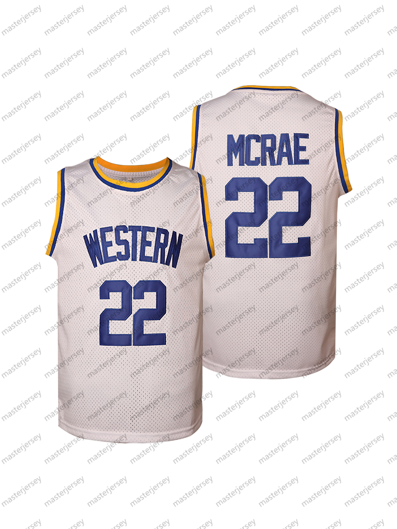 #22 MCRAE Men's Basketball Jersey White Sweatshirt - Embroidered Movie Mesh Letters & Numbers, Crew Neck Sleeveless Training Vest, Loose Fit Athl