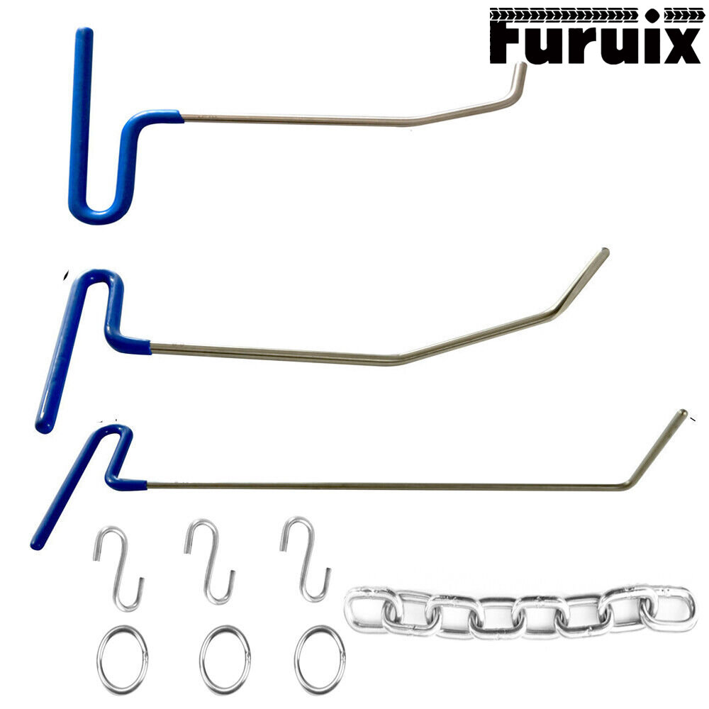 Furuix Dent Repair Hook Push Rod Crowbar Car Auto Body Hail Door Repair Tool Kit Tool Box Set