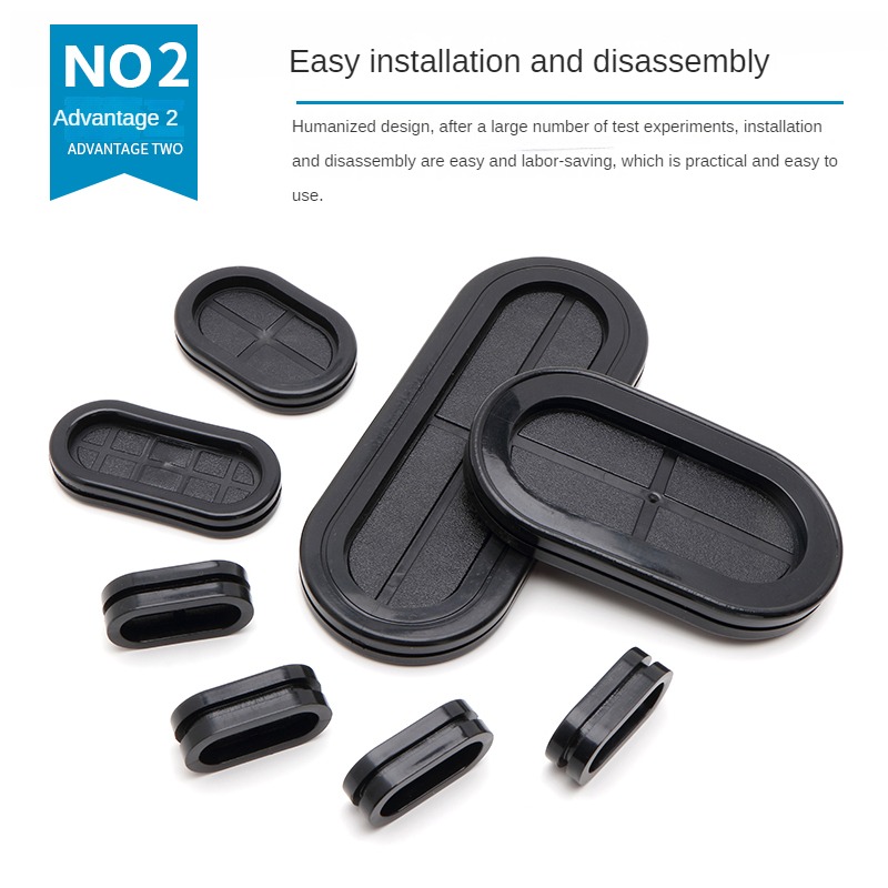 Oval Rubber Protective Coil Snap in Grommet Pad Seal O-ring Protective Ring Sealing Cap Hole Plug Wire Loop Threading Sleeve