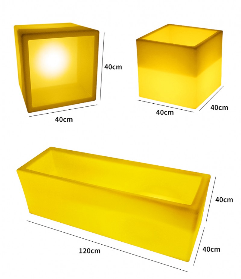 Portable LED Luminous Wine Bar Cabinet Light Up Display Case Waterproof Plastic Beer Champagne Bucket Ice Cube Storage Container