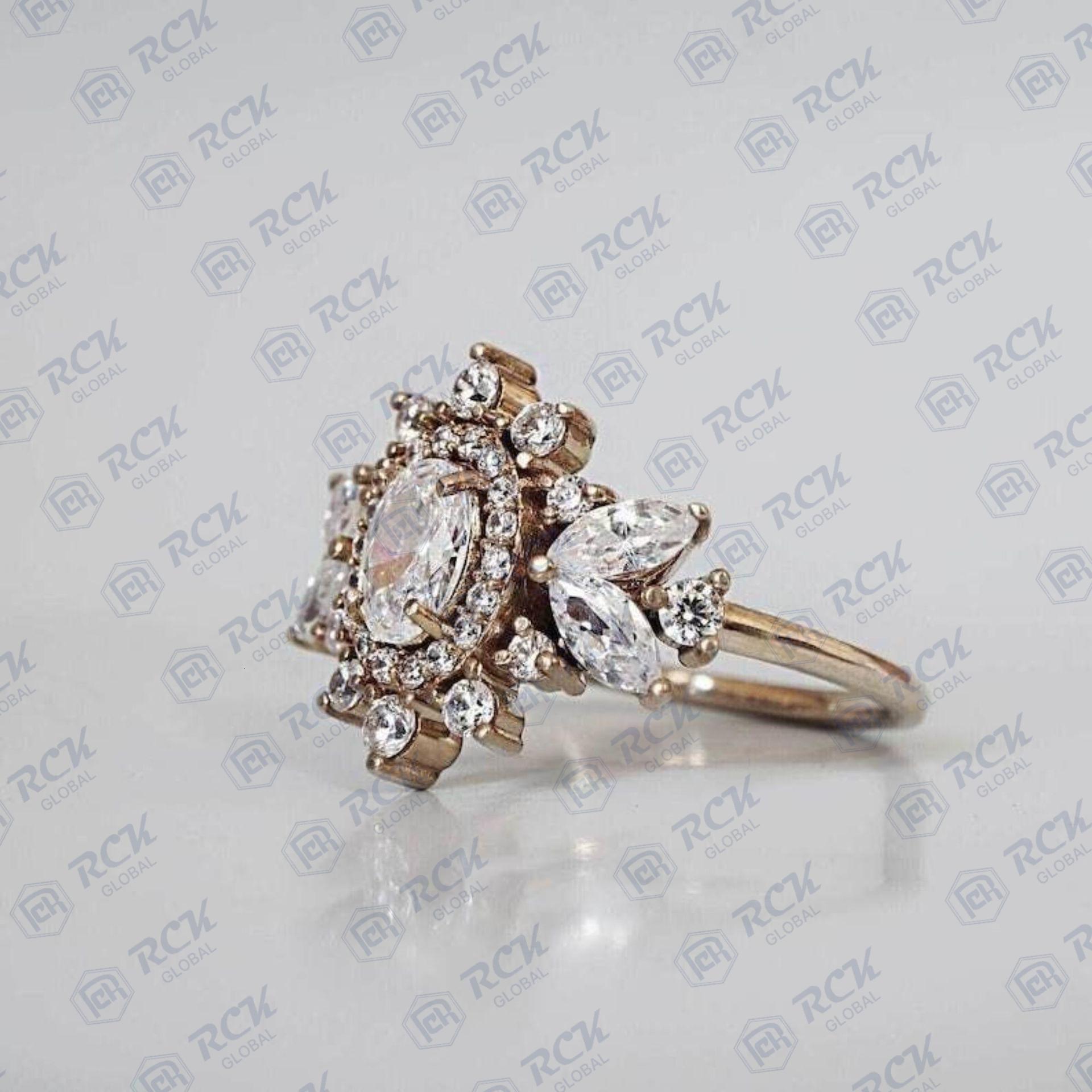 1.00 CTW Oval Cut Cluster for Women/ Engagement Jewelry Moissanite Dia Ring in Sterg Sier gorgeous